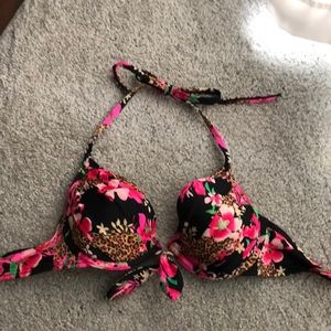 VS Tropical Hibiscus Animal Print Bikini Top